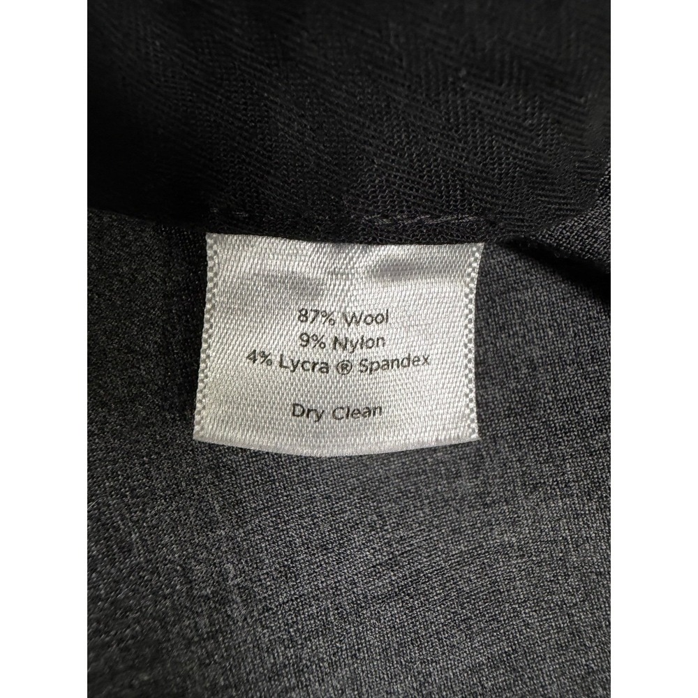Talbots Signature Pants Women 16 Grey Heathered Straight Wool Blend Professional - Picture 4 of 9